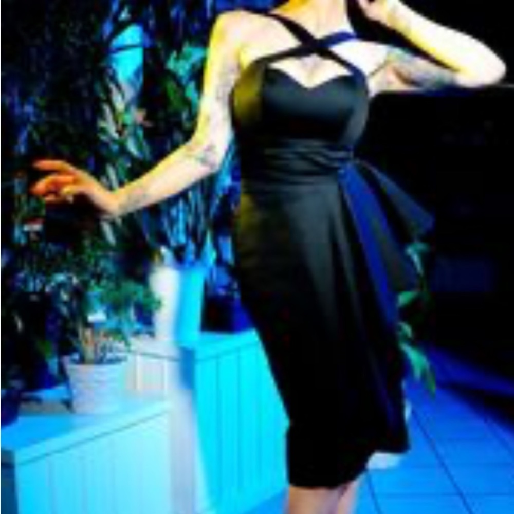 SAMPLE Voodoo Vixen Dress Deadly Dames BENGALINE never made goth retro